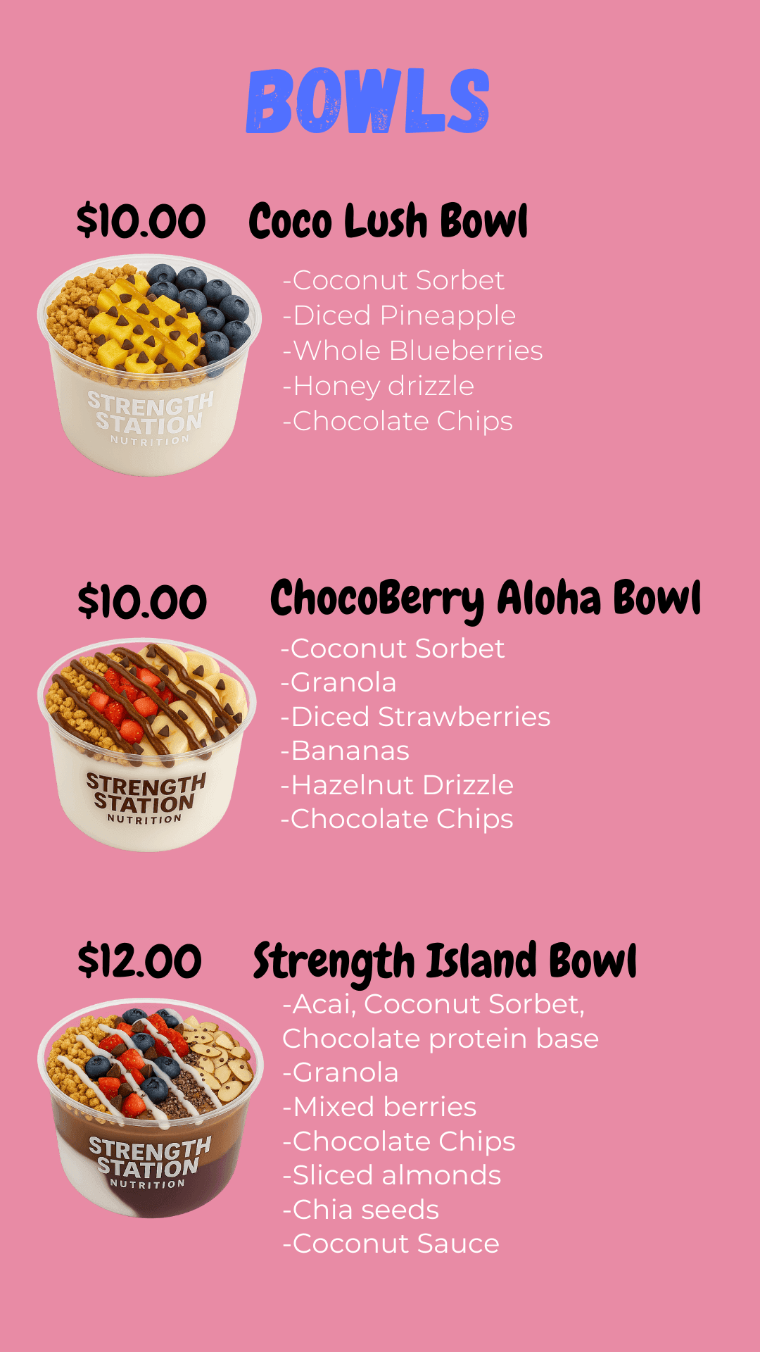 Bowls de Açaí menu 1