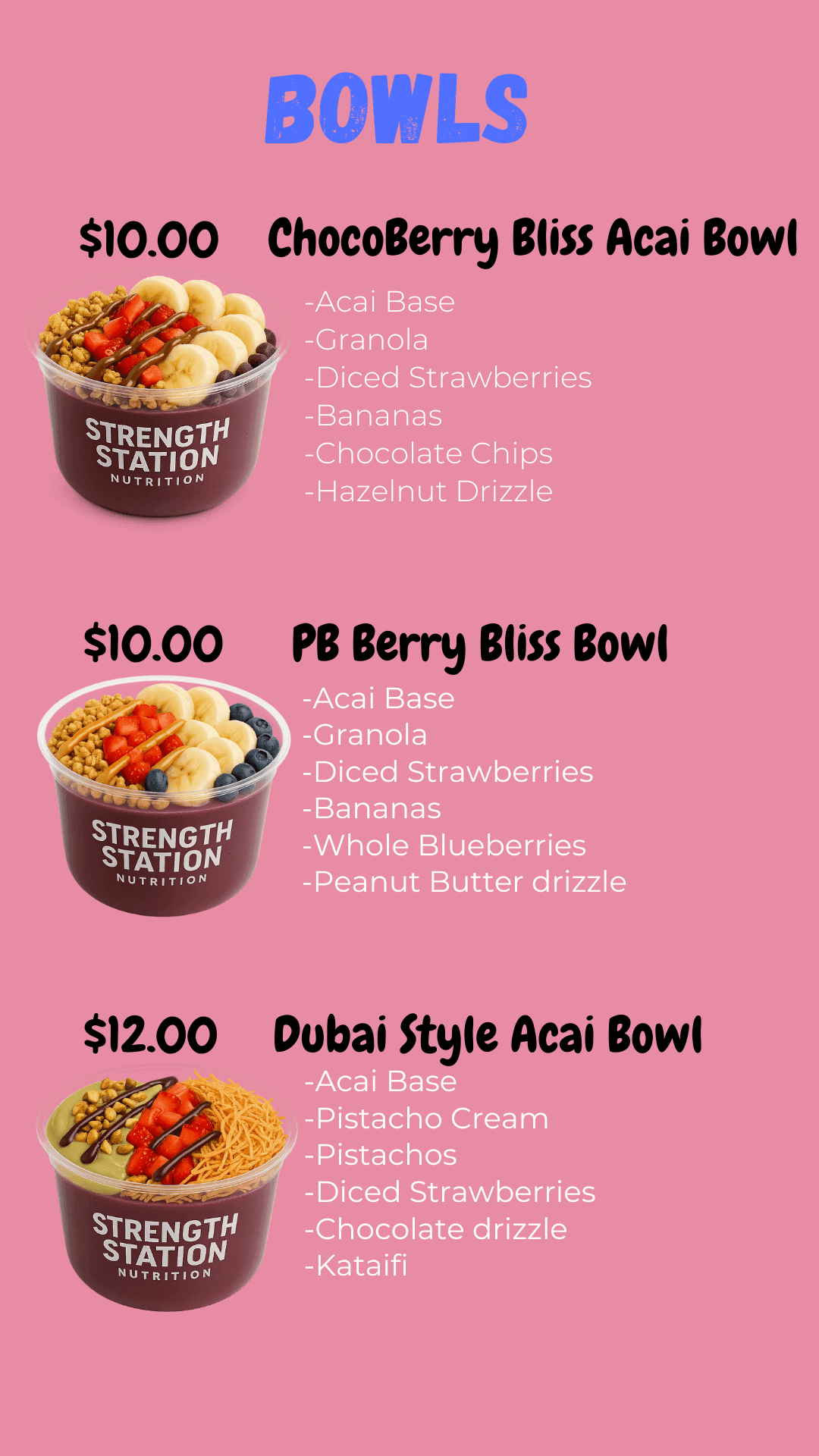 Bowls de Açaí menu 2